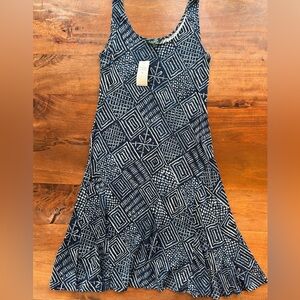 NWT LAUREN RALPH LAUREN Sleeveless Flare Cotton Dress Handkerchief Hem Fitted